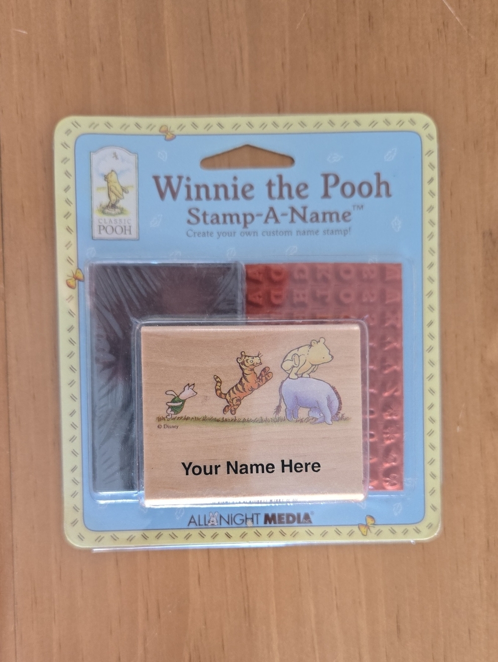 Disney-All Night Media Vintage Winnie the Pooh Stamp-A-Name Custom Name Stamp